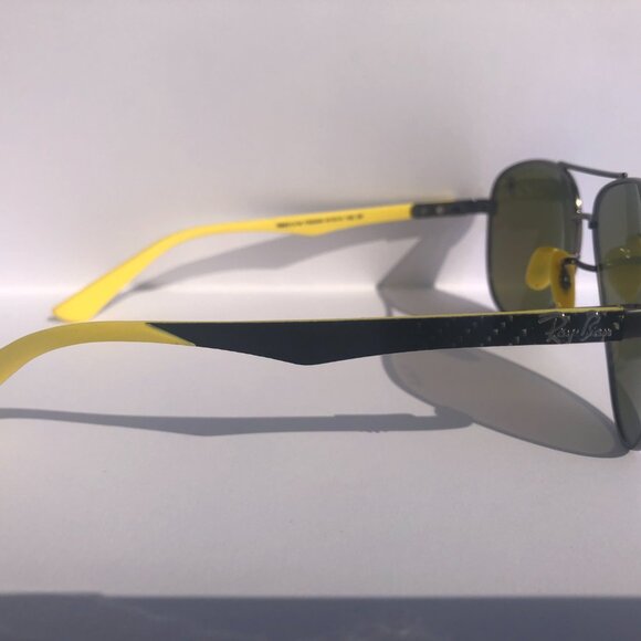 NEW RAY BAN RB8313M/003-HO Ferrari Gunmetal Yellow Mirror Polarized Italy Made - Picture 4 of 8